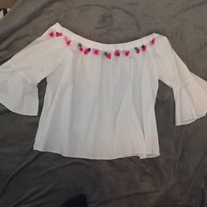 White off the shoulder top